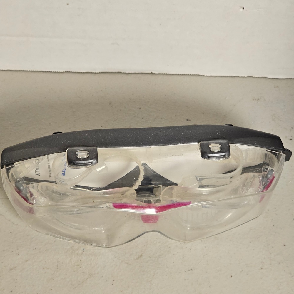 Aqua Sphere Kayenne Swimming Goggles Clear Pink Made in‎ Italy Wide View Junior - Picture 8 of 9